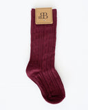 Knee High Cable Knit Socks