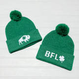 St. Patrick’s Day Buffalo Pom Beanies