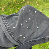 Shoulder Spike Bling Denim Jacket