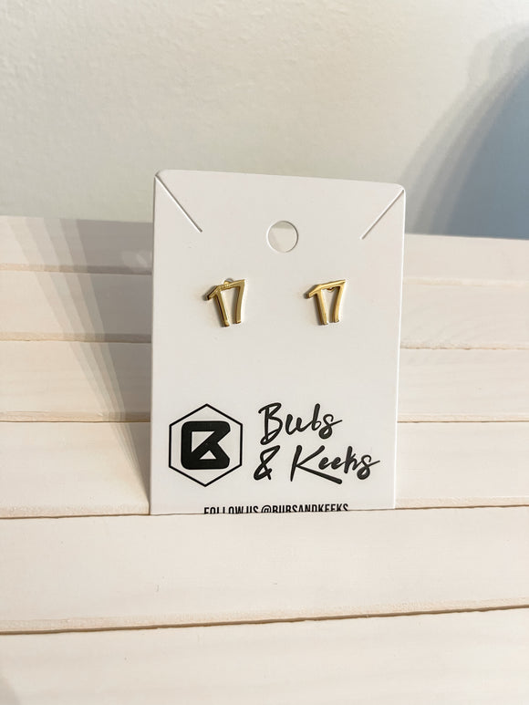 Custom number post earrings