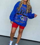 Oversized Buffalo Blue Crew