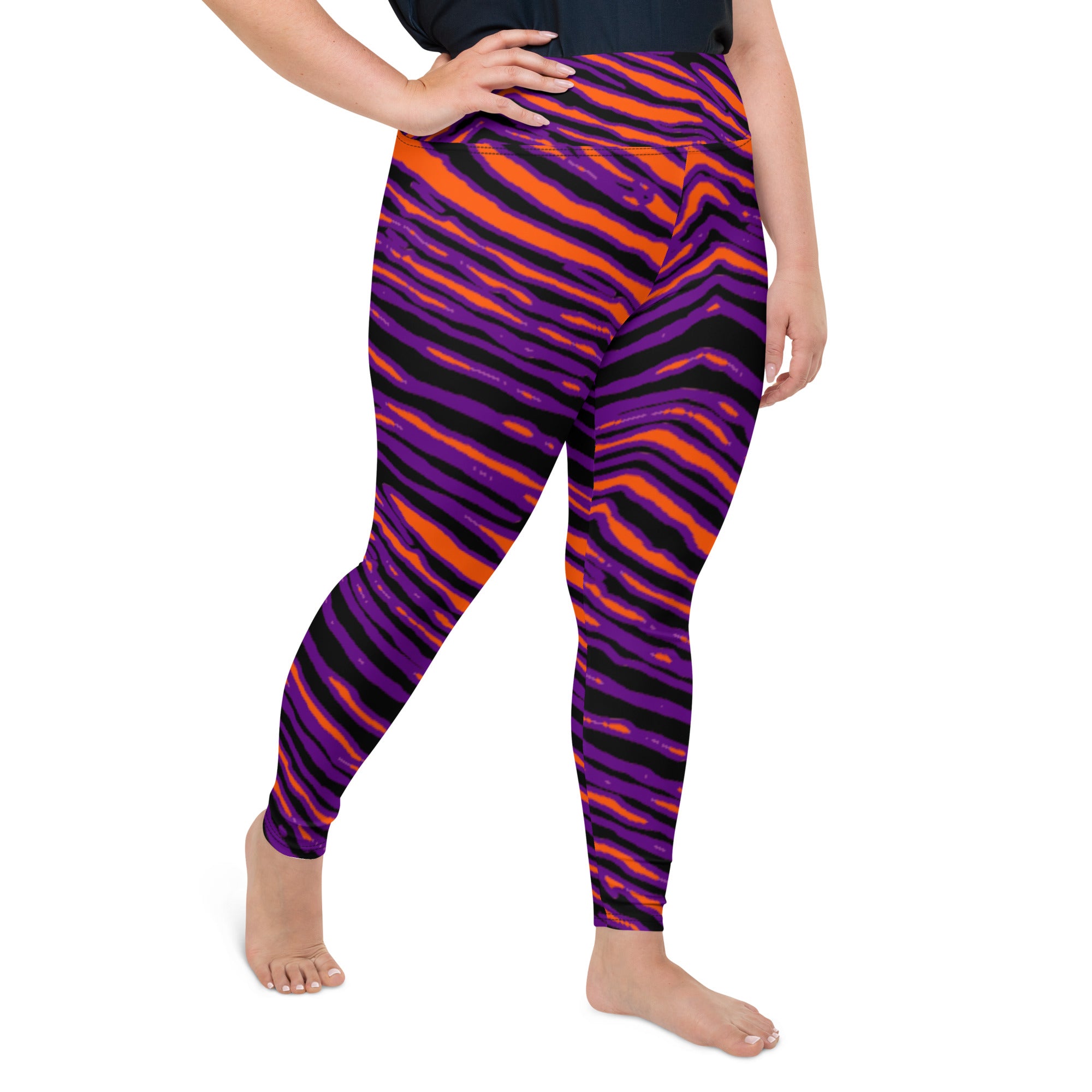 Printed Plus Size Leggings  Plus size leggings, Plus size, Orange and  purple